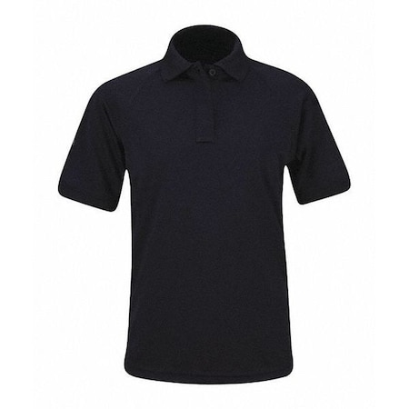 Tactical Polo Shirt, Polyester Double Pique Knit, Button, 1 Pocket(s), Navy, M MPN:F53290A450M