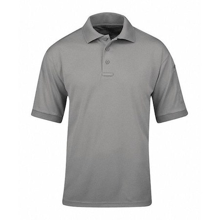 Men's Uniform Polo, 100% Polyester Pique, 3 Button, 1 Pocket(s), Gray, M MPN:F53554C020M