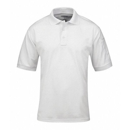 Men's Uniform Polo, 100% Polyester Pique, 3 Button, 1 Pen Pocket(s), White, 3XL MPN:F53554C1003XL