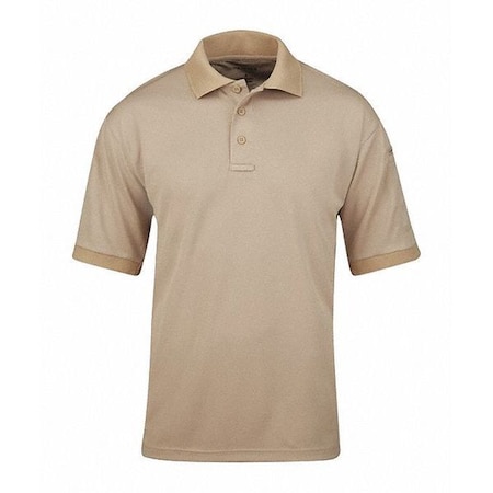 Men's Uniform Polo, 100% Polyester Pique, 3 Button, 1 Pocket(s), Silver Tan, M MPN:F53554C226M