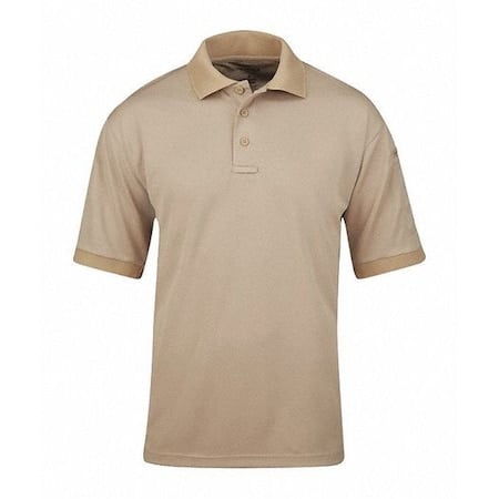 Men's Uniform Polo, 100% Polyester Pique, 3 Button, 1 Pocket(s), Silver Tan, XL MPN:F53554C226XL