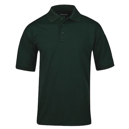 Men's Uniform Polo, 100% Polyester Pique, 3 Button, 1 Pocket(s), Dark Green, 3XL MPN:F53554C3113XL