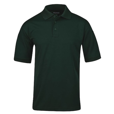 Men's Uniform Polo, 100% Polyester Pique, 3 Button, 1 Pocket(s), Dark Green, L MPN:F53554C311L