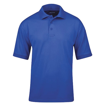 Men's Uniform Polo, 100% Polyester Pique, 3 Button, 1 Pocket(s), Cobalt Blue, XL MPN:F53554C452XL