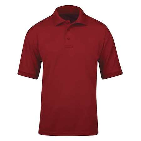 Men's Uniform Polo, 100% Polyester Pique, 3 Button, 1 Pocket(s), Red, M MPN:F53554C600M