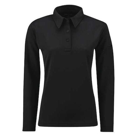 Tactical Polo Shirt, 6% Spandex, 94% Polyester, Button, No Pocket(s), Black, XL MPN:F535772001XL
