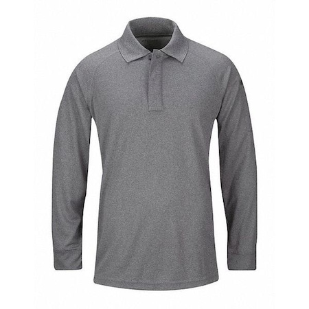 Short Sleeve Tactical Polo, 100% Polyester, Button, 1 Pocket(s), Heather Gray, M MPN:F53620A023M
