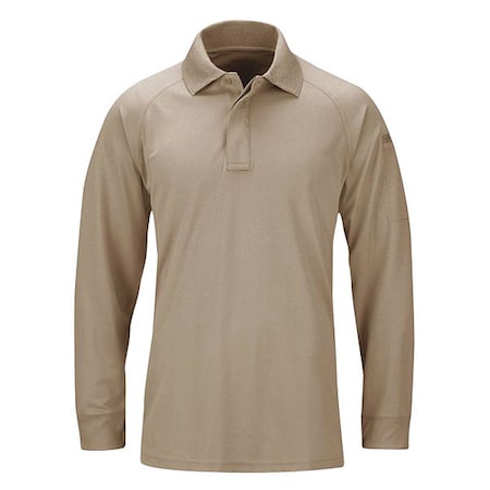 Short Sleeve Tactical Polo, 100% Polyester Double Pique Knit, Button, 1 Pocket(s), Tan, 5XL MPN:F53620A2265XL