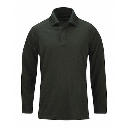 Short Sleeve Tactical Polo, 100% Polyester Double Pique Knit, Button, 1 Pocket(s), Dark Green, S MPN:F53620A311S