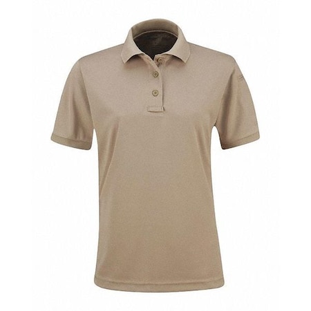Tactical Polo Shirt, 100% Polyester, Button, 1 Pocket(s), Tan, S MPN:F53834C226S