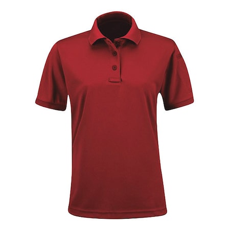 Tactical Polo Shirt, 100% Polyester, Button, 1 Pocket(s), Red, M MPN:F53834C600M