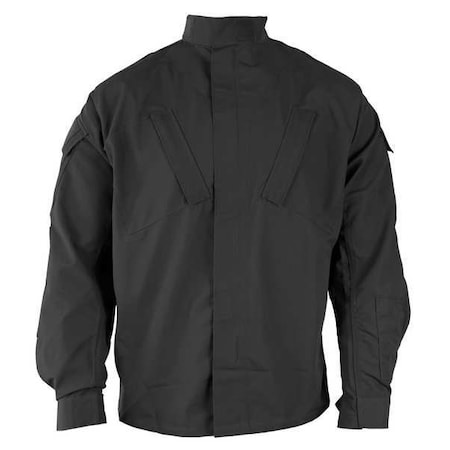 Coat, 65% Polyester/35% Cotton Ripstop, Adjustable Hook-and-Loop, Black, S/S MPN:F542438001S1