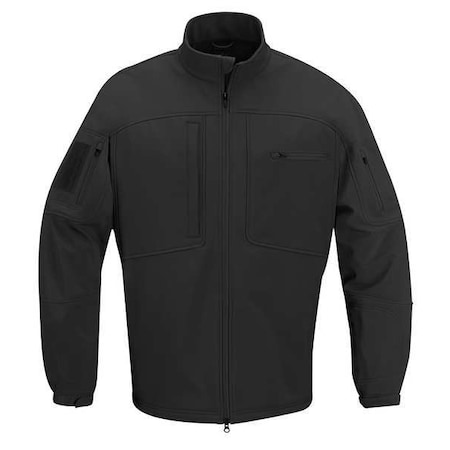Jacket, 100% Polyester, Full Zipper Front, Black, M MPN:F54280X001M2