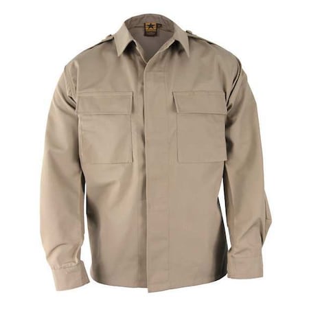 Long Sleeve BDU Shirt, 35% Ripstop, 65% Poly Cotton, Button, 2 Pocket(s), Khaki, S MPN:F545238250S1
