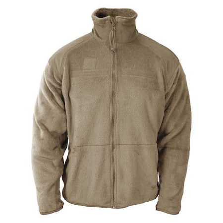 Jacket, 100% Polyester Fleece, Nylon, Zip, Tan, S/M MPN:F54880E233M1