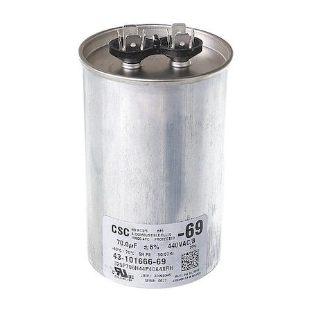 Motor Single Run Capacitor, 440V AC MPN:43-101666-69
