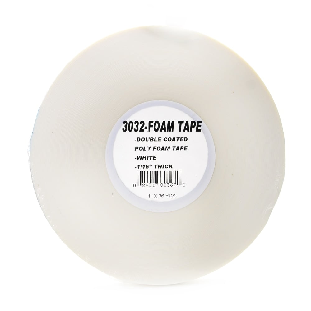 Pro Tapes Foam Tape, 1/32in, 1in x 1, 296in, White MPN:P3032136
