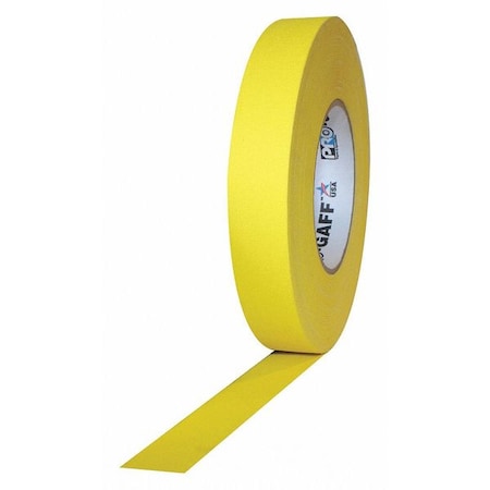 Gaffer's Tape, 1 in W x 55 yd L, Yellow, Rubber Adhesive MPN:PRO-GAFF