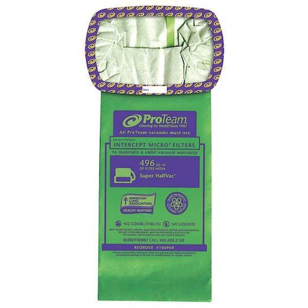 Intercept Micro Filter Bag, Open Collar, Fits Super HalfVac Pro (10 pk.) MPN:106960