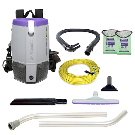 Backpack Vacuum, 6 qt., Xover Multi-Surface Two-Piece Wand Tool Kit MPN:107308