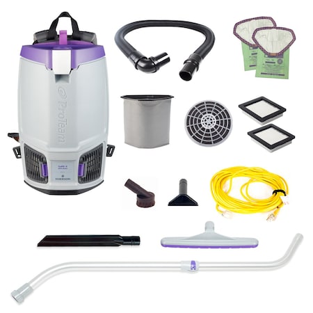 GoFit 6, 6 qt. Backpack Vacuum w/ Xover Multi-Surface Telescoping Wand Tool Kit MPN:107696