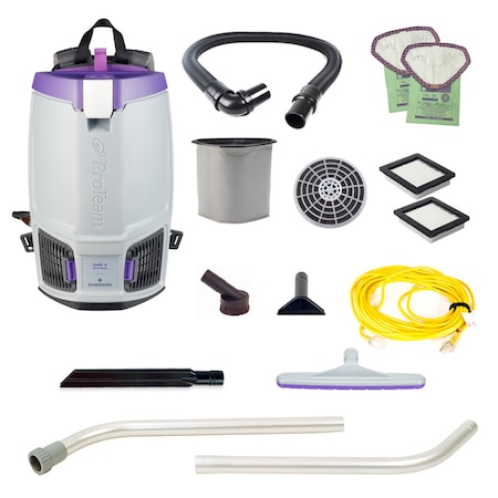 GoFit 6, 6 qt. Backpack Vacuum w/ Xover Multi-Surface Two-Piece Wand Tool Kit MPN:107697