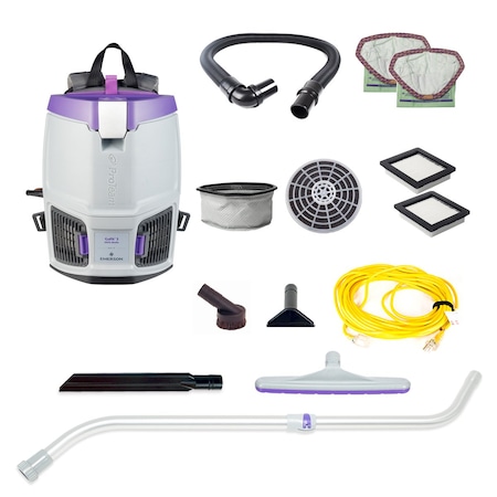 GoFit 3, 3 qt. Backpack Vacuum w/ Xover Multi-Surface Telescoping Wand Tool Kit MPN:107713