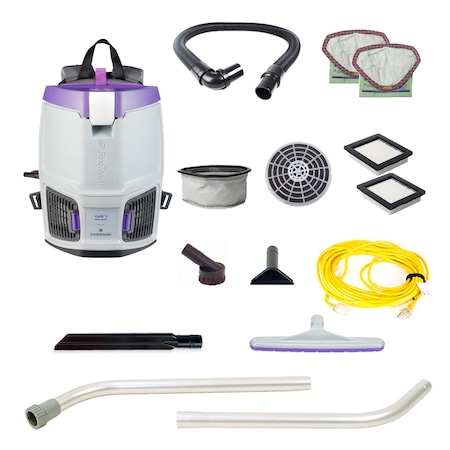 GoFit 3, 3 qt. Backpack Vacuum w/ Xover Multi-Surface Two-Piece Wand Tool Kit MPN:107714