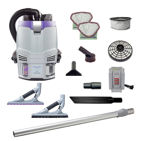 GoFit 3 Cordless 8Ah, 3 qt. Backpack Vacuum w/ ProBlade Hard Surface & Carpet Floor Tool Kit MPN:107780
