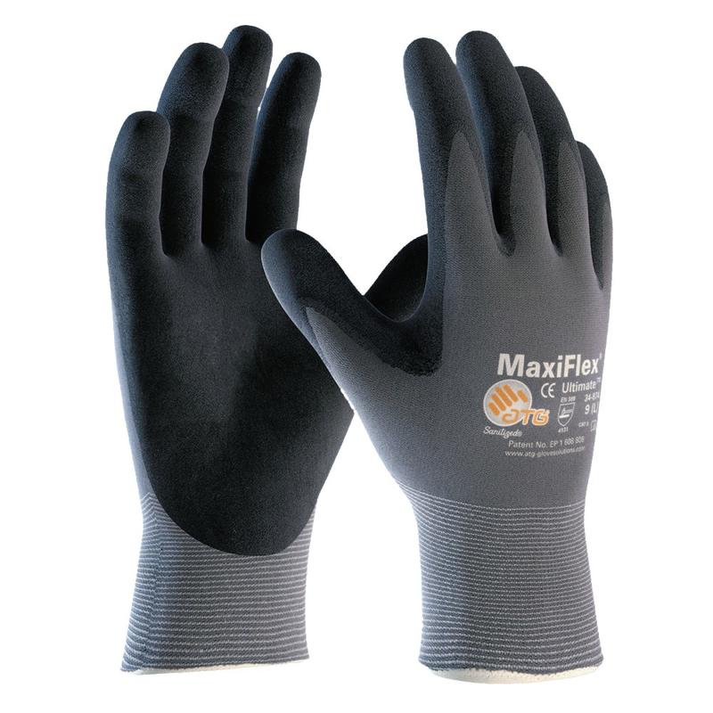Bouton MaxiFlex Ultimate Nitrile Gloves, Large, Black/Gray, Pack Of 12 Pairs MPN:34-874/L