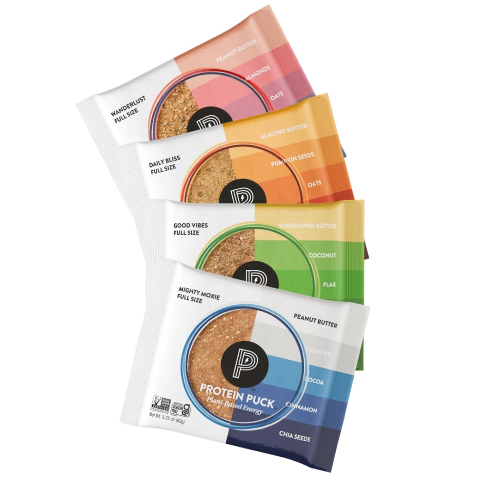 Protein Puck, Variety Pack of 3.25 oz pucks. 4 each - Wanderlust, Daily Bliss, Good Vibes, Mighty Moxie - 16-3.25 oz MPN:PP-VAR-IN