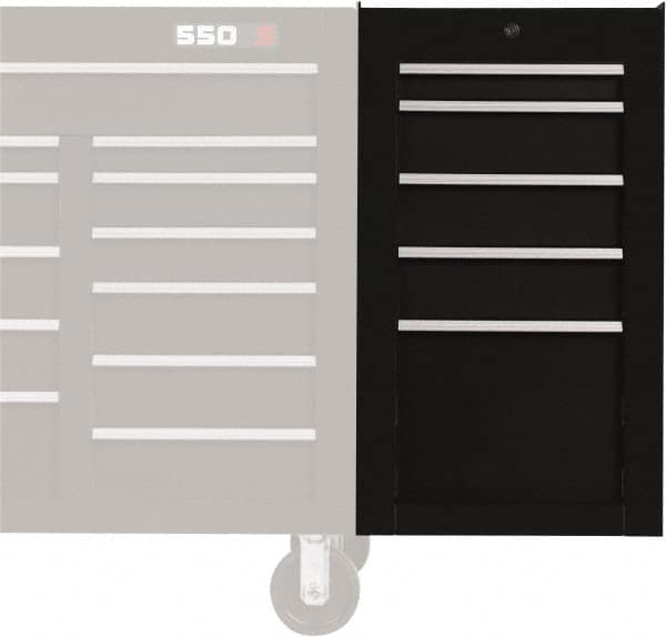 Side Cabinet: 5 Drawer, Black, Steel MPN:J551934-5BK-SC
