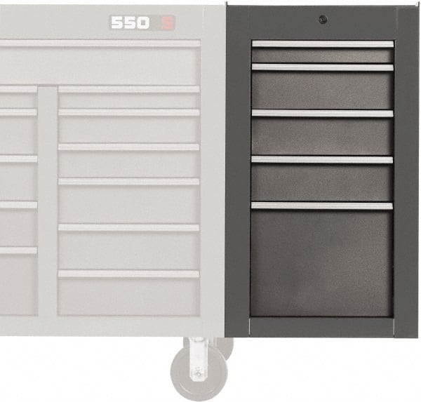 Side Cabinet: 5 Drawer, Gray, Steel MPN:J551934-5DG-SC