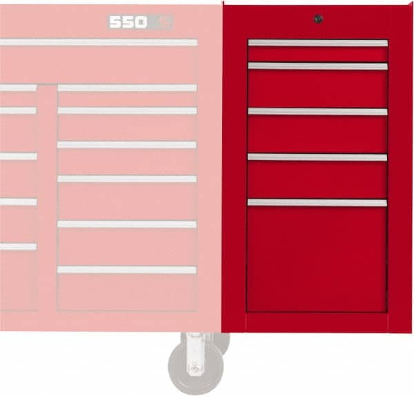 Side Cabinet: 5 Drawer, Red, Steel MPN:J551934-5RD-SC