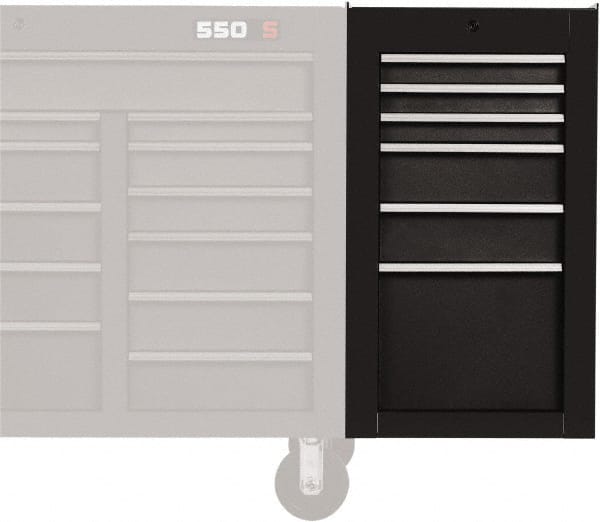 Side Cabinet: 6 Drawer, Black, Steel MPN:J551934-6DB-SC