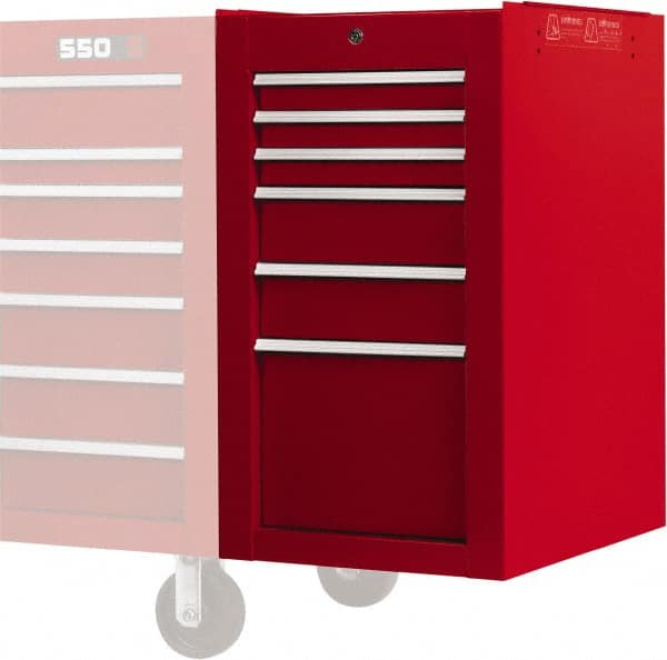 Side Cabinet: 6 Drawer, Red, Steel MPN:J551934-6RD-SC