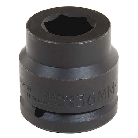 1 1/2 in Drive Impact Socket 60 mm Size 6 pt Standard Depth, Black Oxide MPN:J15060M
