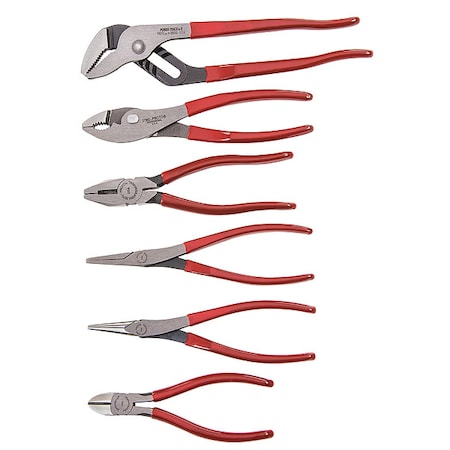 6 Piece Plastic Grip Pliers Set Plastisol Grips Handle MPN:J202GS
