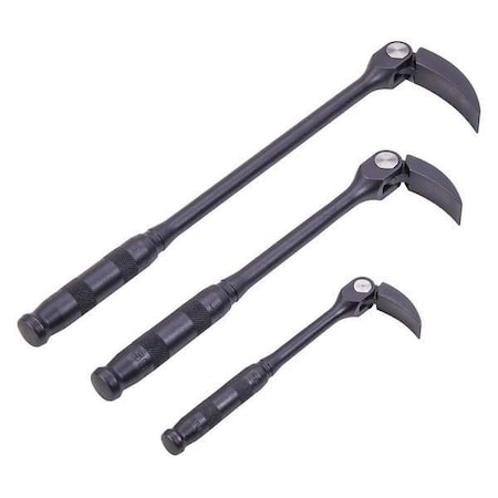 Pry Bar Set, 3 pcs., Steel, 5/8in.W MPN:J2166S