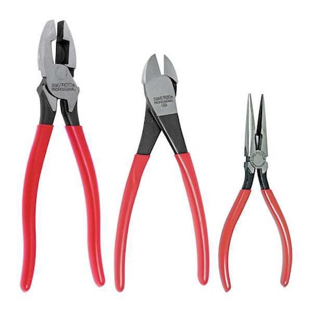 3 Piece Plastisol Grip Pliers and Cutter Set Plastisol Grips Handle MPN:J228GS