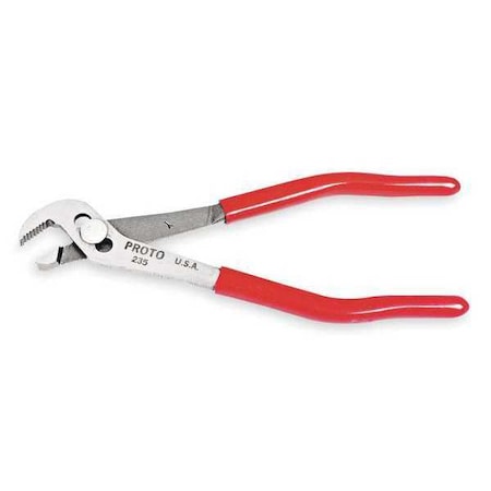 4 1/16 in Straight Jaw Tongue and Groove Plier Serrated, Plastic Grip MPN:J235