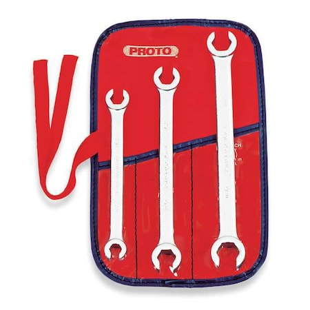 Flare Double End Wrench Set, 3Pieces, 6Pts MPN:J3760