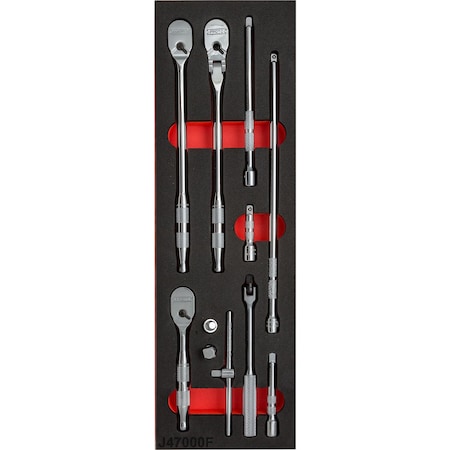 Hand Ratchet, Head Flexible, Chrome, 9