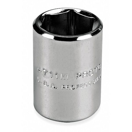 1/4 in Drive, 5.5mm Hex Metric, Socket, 6 Points, Steel, Chrome, 5.5 mm MPN:J47055M