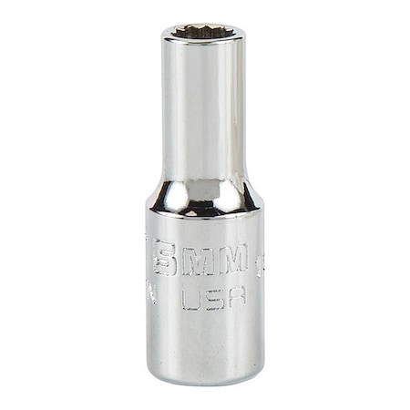 1/4 in Drive, 5mm Triple Square Metric, Socket, 12 Points, Steel, Chrome, 5 mm MPN:J4705MN