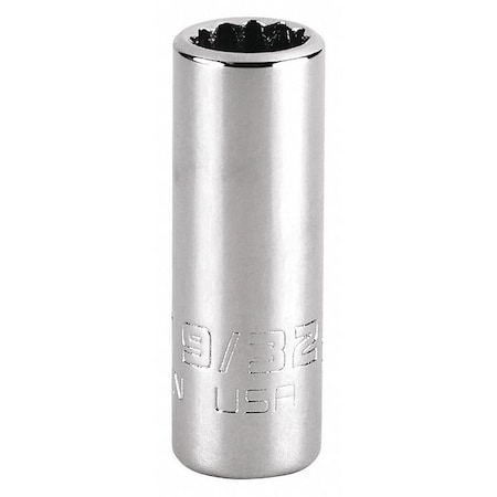 1/4 in Drive, Triple Square SAE Socket, 12 Points, Steel, Chrome, 9/32 in MPN:J4709N