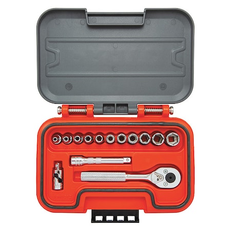 1/4 in Drive Socket Set SAE 14 Pieces 1/8 in to 1/2 in, Chrome MPN:J47114S