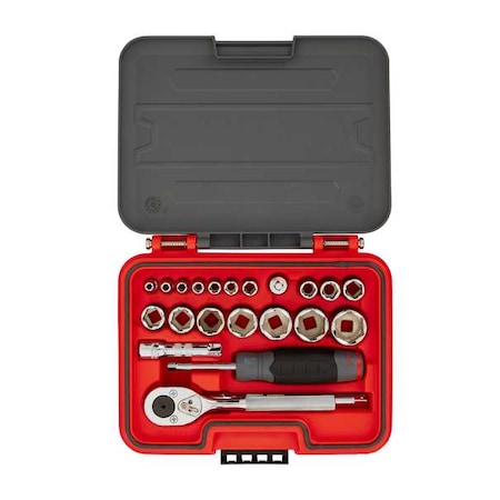 1/4 in, 3/8 in Drive Socket Set SAE 22 Pieces 3/16 in to 3/8 in, Chrome MPN:J47122S