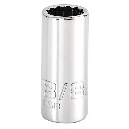 1/4 in Drive, Triple Square SAE Socket, 12 Points, Steel, Chrome, 3/8 in MPN:J4712N