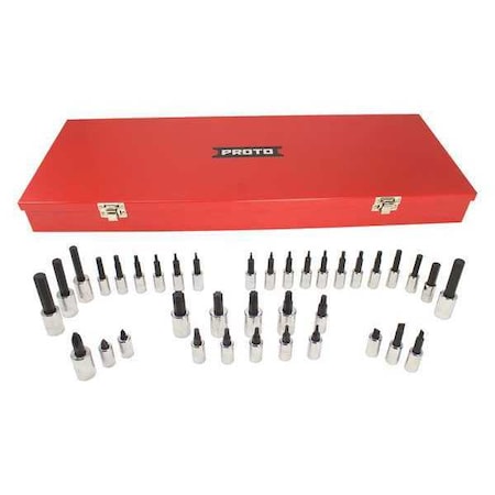 1/4 in, 3/8 in Drive Socket Set, 37 pcs MPN:J47137A